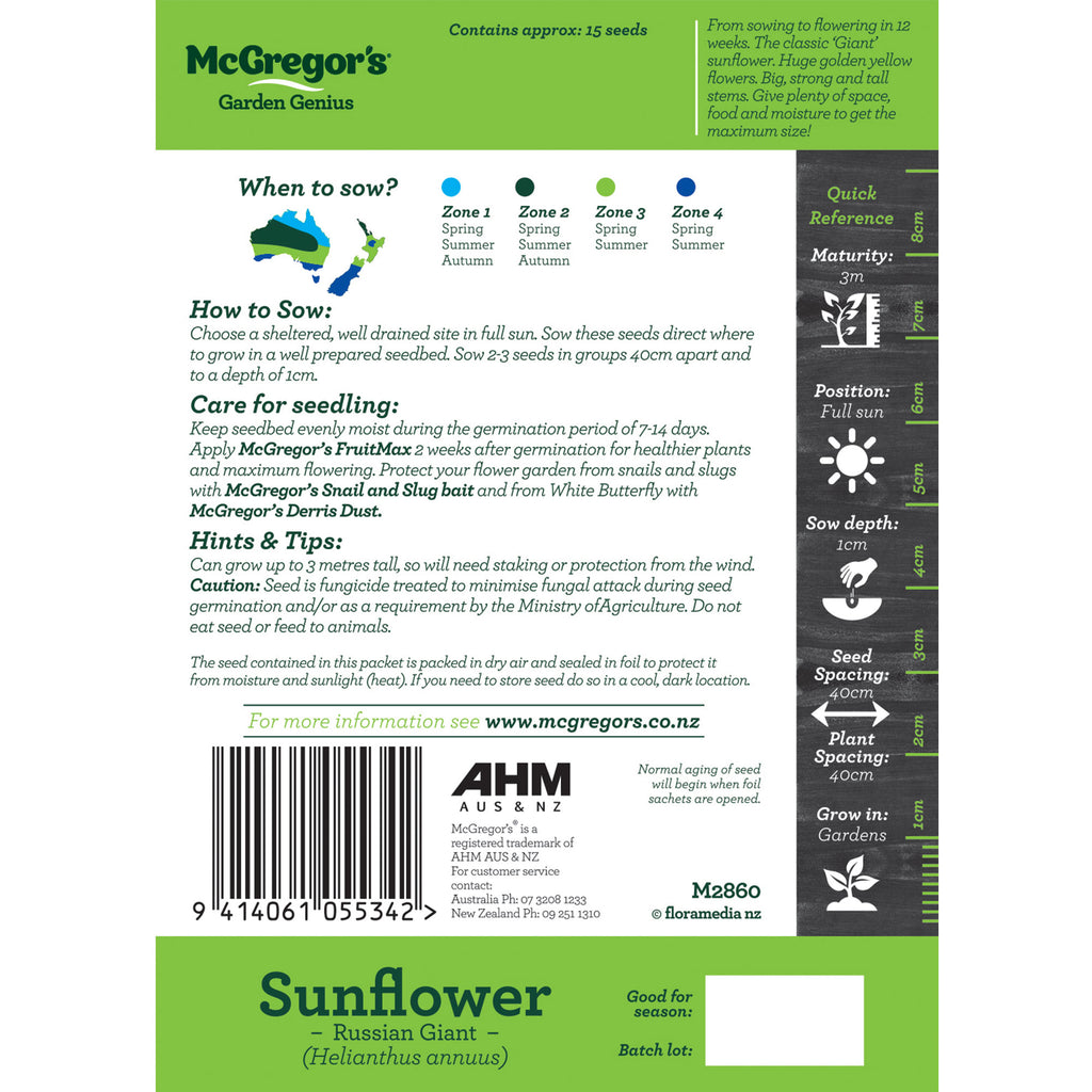 Sunflower Seed sowing instructions