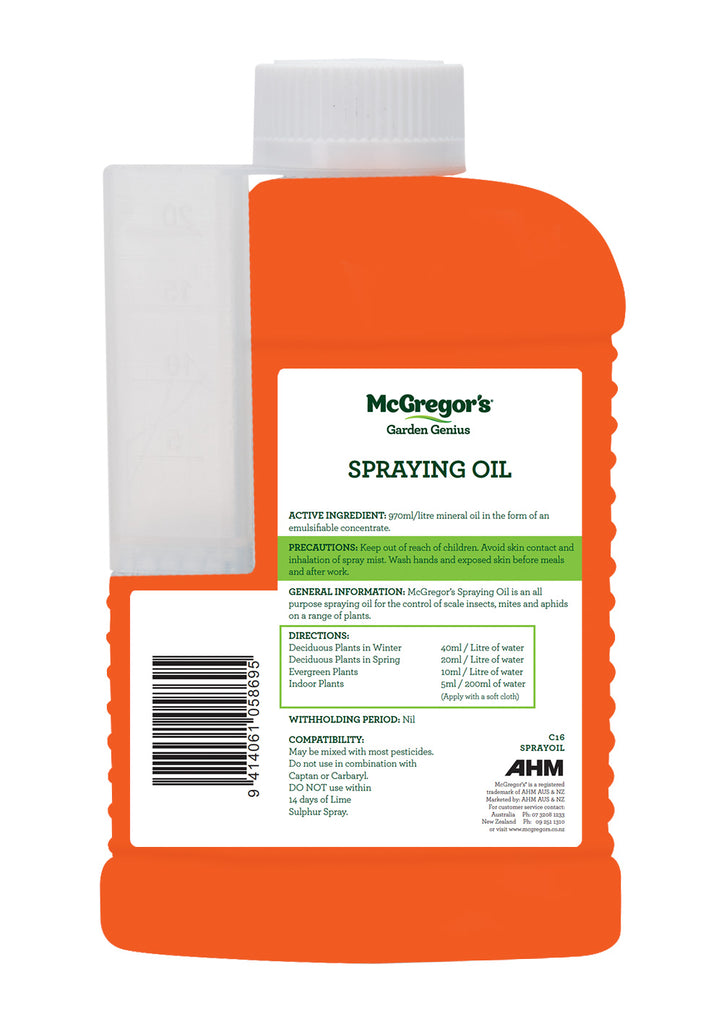 McGregors Spraying Oil instructions